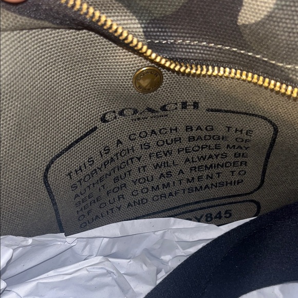 Coach Green and Black Camouflage Tote - Picture 8 of 10